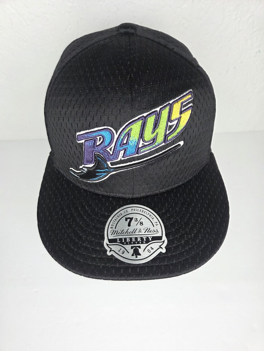 Mitchell & Ness Cooperstown Black Devil Rays Snapback Hat Size 7 3/8 Fitted MLB